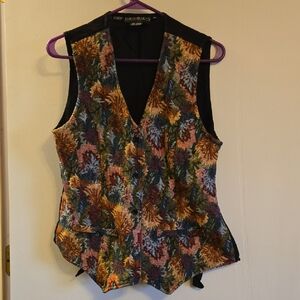 Vintage Fall Leaves Tapestry Vest